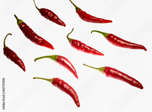 Fresh chili pepper on white background