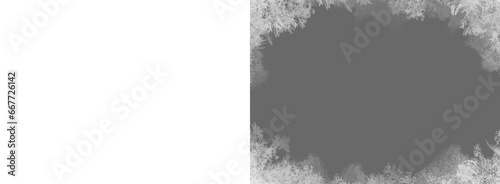 Foto Frostwork,  snow frost , frozen ice crystals frame on transparent background, fr