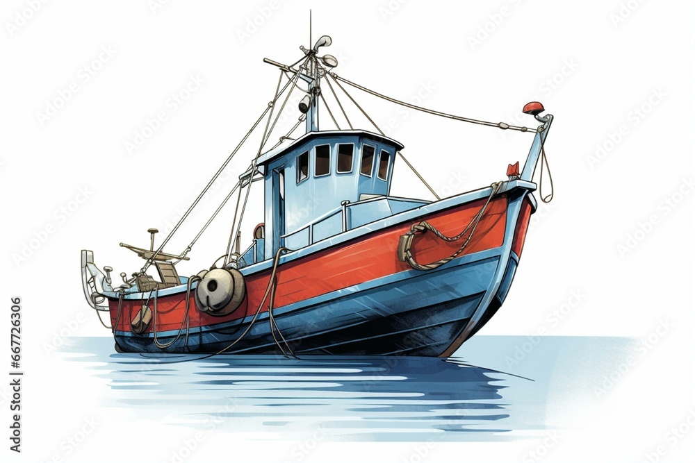 Illustration of a boat davit or crane. Generative AI