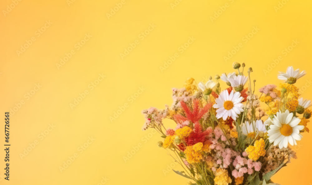 A vibrant bouquet of assorted flowers.