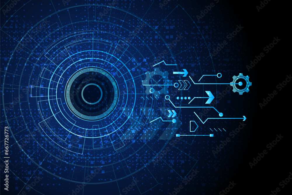 Obraz premium Sci fi futuristic user interface, HUD, Technology abstract background , Vector illustration. 