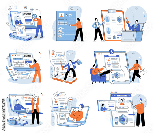 Personal profile. Vector illustration. User-friendly interfaces simplify creation and customization personal profile pages Social media networks offer platforms for individuals to showcase