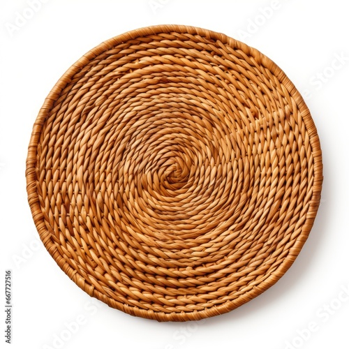 Rattan Placemat Isolated on White Background