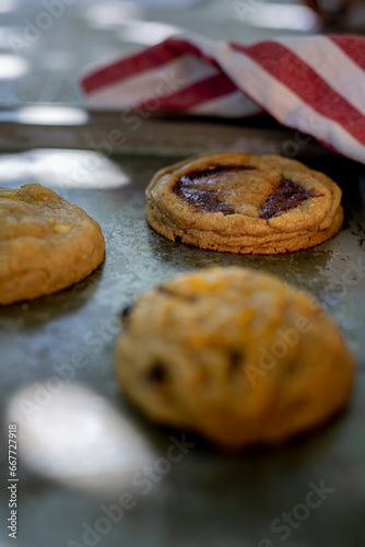 aesthetic traditional american cookie with different flavours with background carefully placed for picture