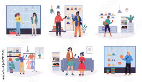 People with smartphone. Vector illustration. The smartphone concept represents shift in way people communicate and connect Smartphones provide means for people to communicate and form connections
