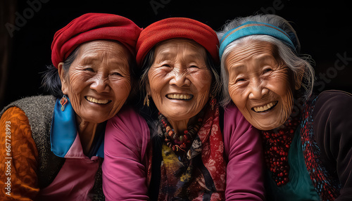 3 old women sitting together photo