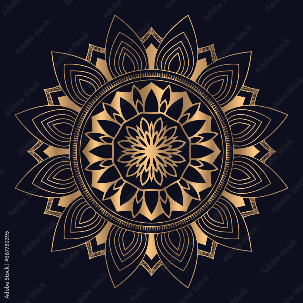 New mandala islamic decoration background template illustration icon vector