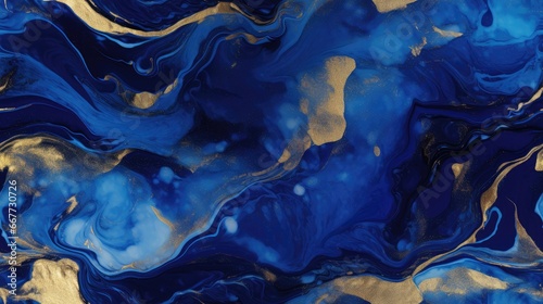seamless marbling texture in blue, gold, and white offers an opulent, high-quality look. photo