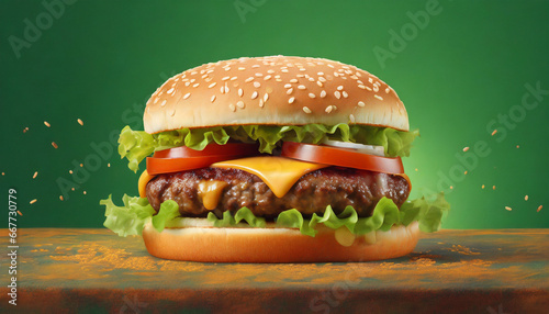 Close-up of pork hamburger for advertising