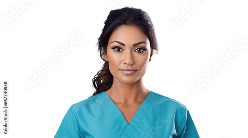 Portrait of a young Mexican female nurse