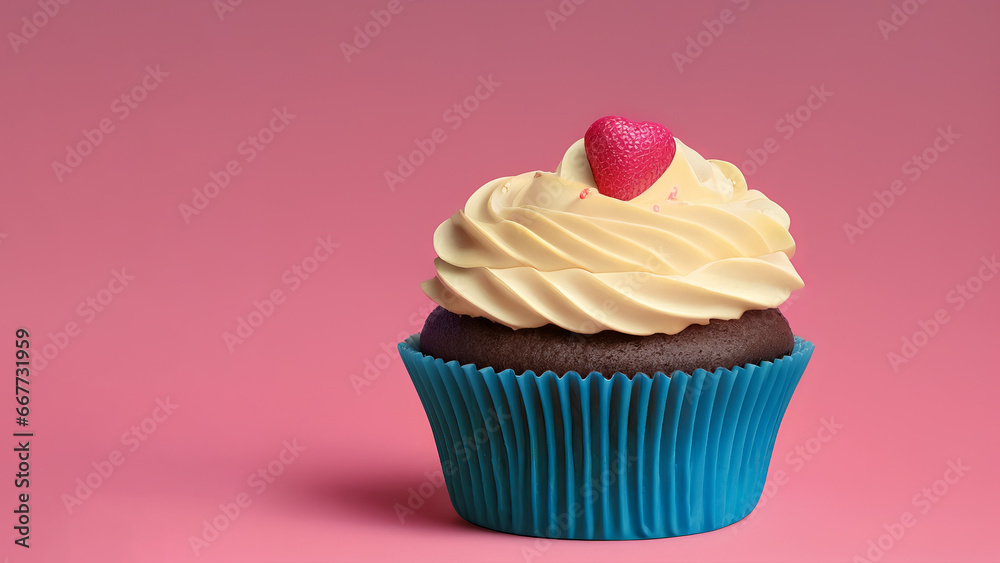Tasty Sweet Cupcake on Table: Irresistible Dessert Delight