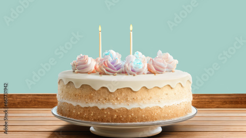 Celebration Delight: Birthday Cake with Candles and Frosting