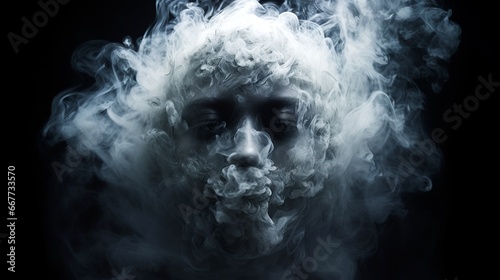 Monster face made out of smoke photo