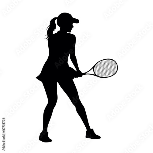 Tennis silhouettes, tennis player sports person in silhouette, tennis woman in match champion