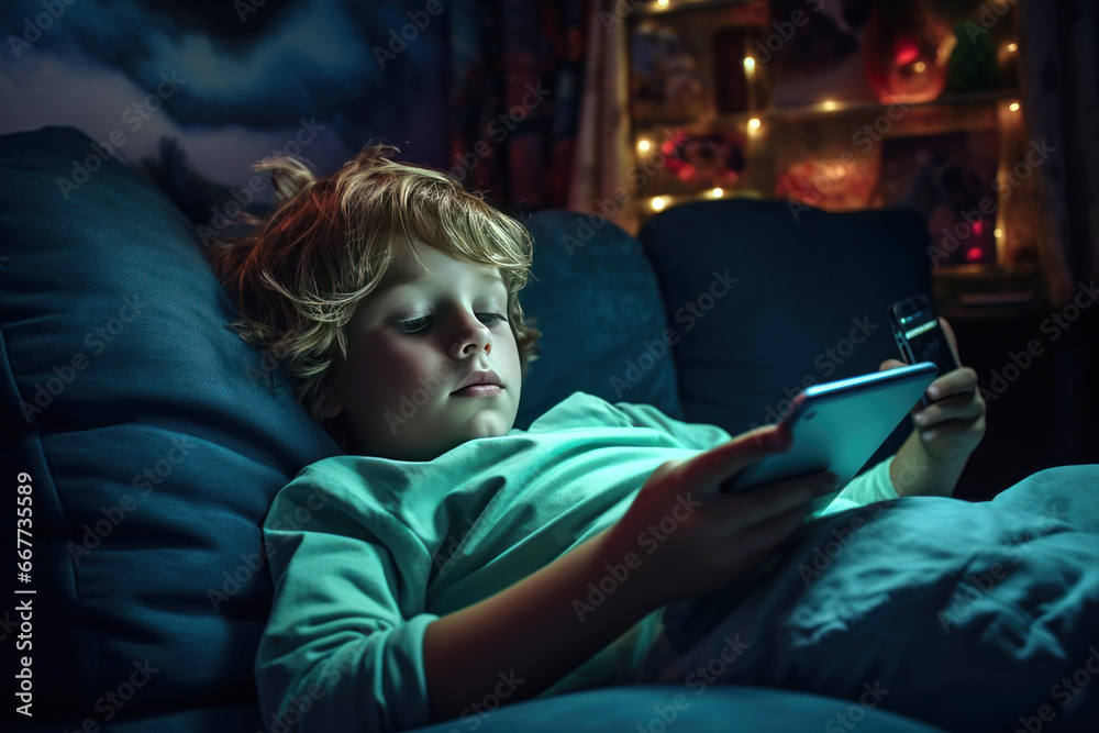 Digital Natives Alpha Generation. New generation of boys using digital devices in their daily lives Digital Natives Alpha Generation. New generation of boys using digital devices in their daily lives