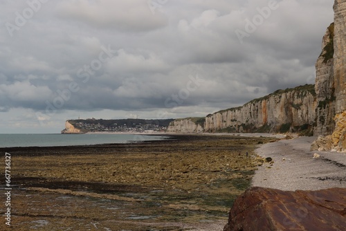 view of the alabaster coast in Normandy, France  photo