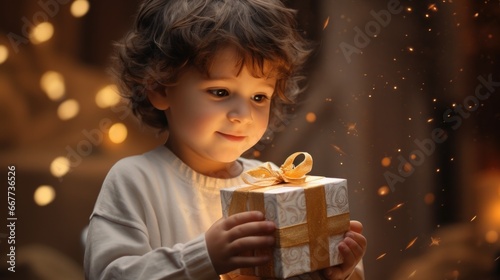 memorable moments of a child receiving a gift generative ai