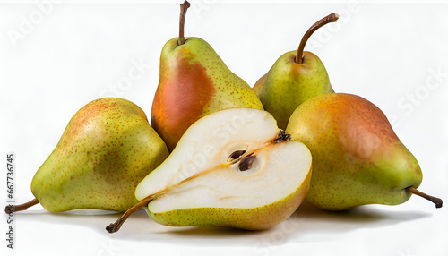 Pile of pears on white background | Ai generated