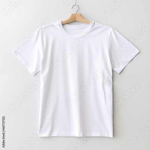 White t-shirt mockup. Design for print presentation mock-up. Top view flat lay.