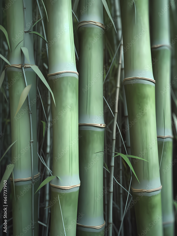 Fototapeta premium Green bamboo forest background wallpaper poster PPT