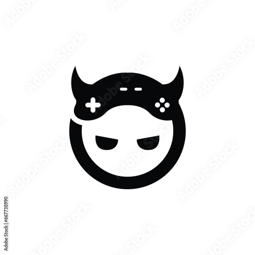  Simple minimalist devil joystick logo