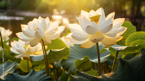 White lotus background wallpaper poster PPT