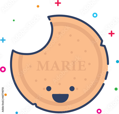 Marie biscuits cute flat illustrations