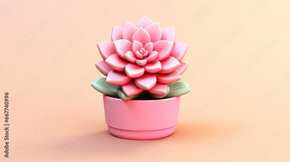 Obraz premium illustration of beautiful pink succulents generative ai