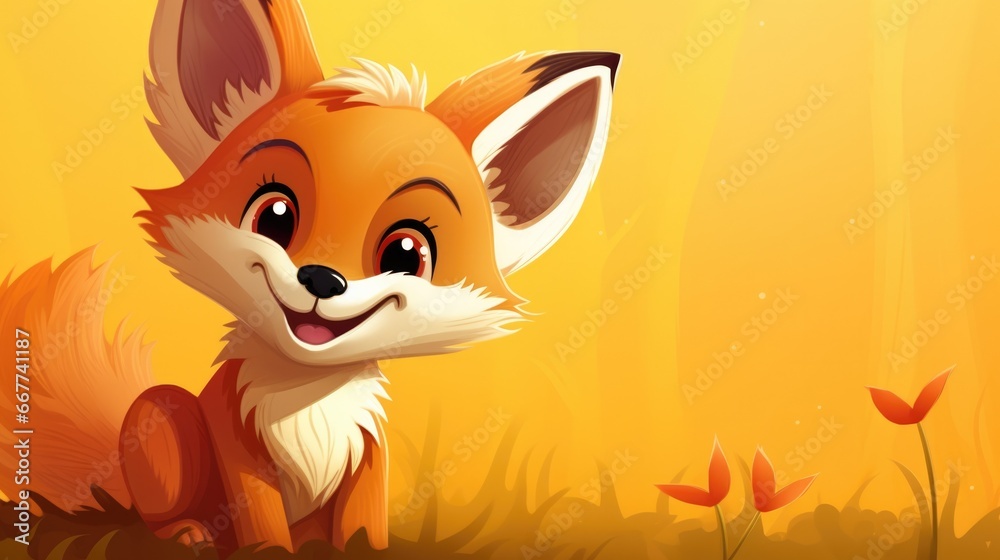 illustration of a beautiful baby fox generative ai illustration of a beautiful baby fox generative ai
