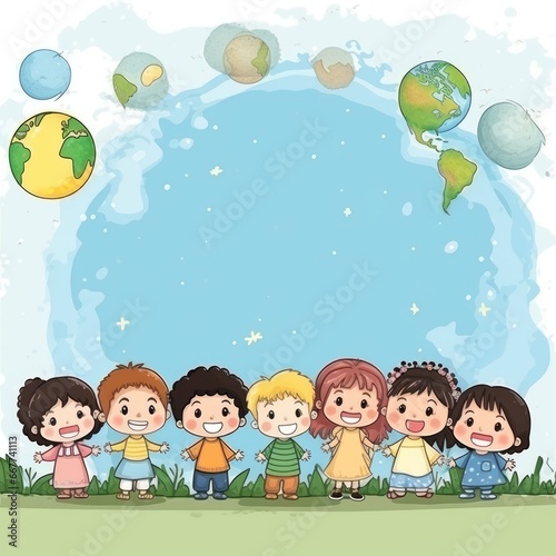 Universal Children's Day banner with copy space