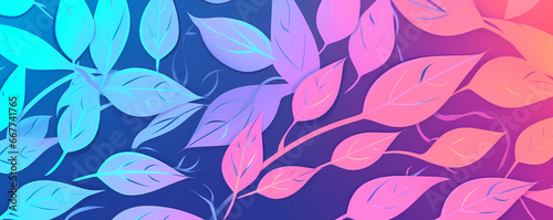 Vegetal banner in pastel colors - Nature illustration theme © Orkidia