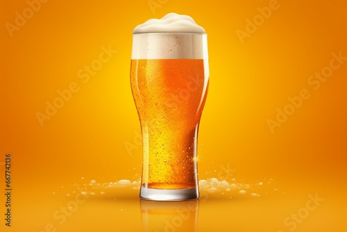 Murais de parede Foamy lager depicting a light beer, perfect for pub menus, bar designs, banners, and flyers