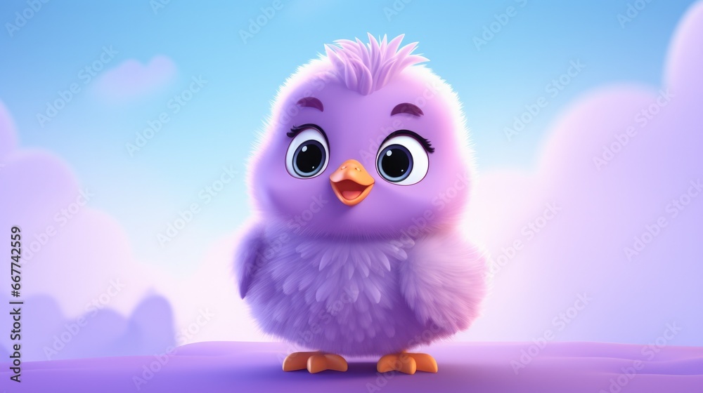 Fototapeta premium illustration of a beautiful baby chick generative ai