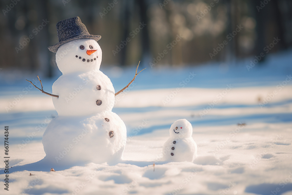 Snowman in Winter Wonderland. Generative Ai Snowman in Winter Wonderland. Generative Ai
