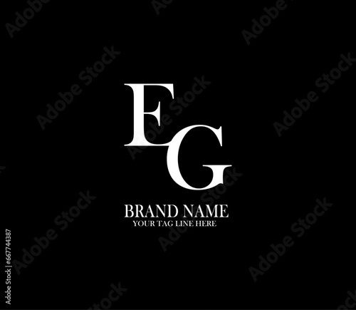 EG letter logo. Alphabet letters Initials Monogram logo. background with black