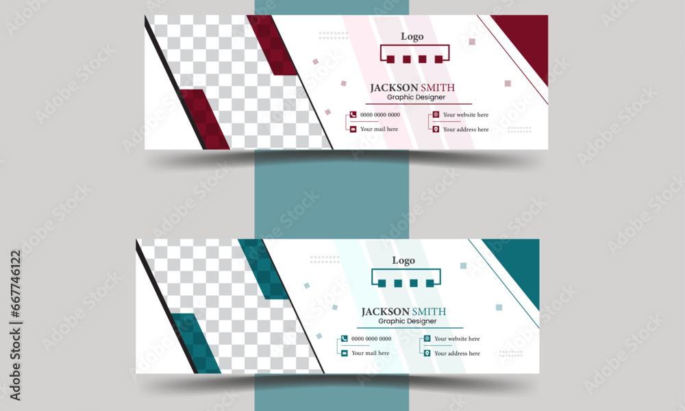 Vector Abstract Modern Email Signature template set.
Vector Abstract Modern Email Signature template set.