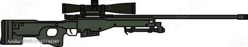 AWM. firearm vector. gun , soldier, shoot