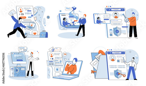 Personal profile. Vector illustration. Personal profiles facilitate communication and connection with broader network The personal profile concept highlights importance managing ones online presence