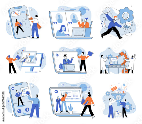 Video conference. Vector illustration. Technology has revolutionized communication through video calls and conferences Video calls have become integral part our digital communication landscape