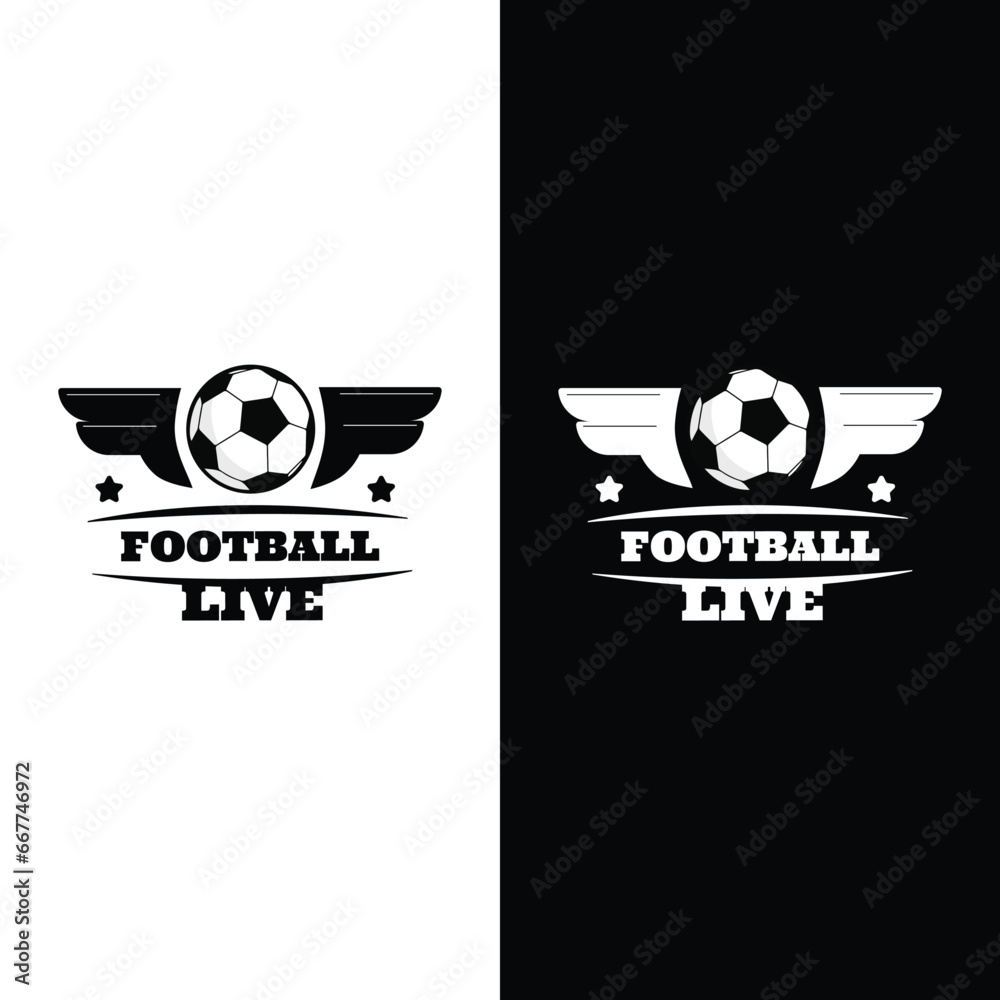 Naklejka premium Soccer club emblem. Football badge shield logo, soccer ball team game club elements, Vector Logo Illustration Fit to championship or team