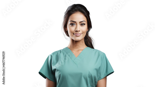 Portrait of a young Mexican female nurse