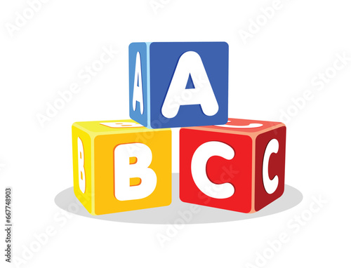 stacked childrens abc letter blocks