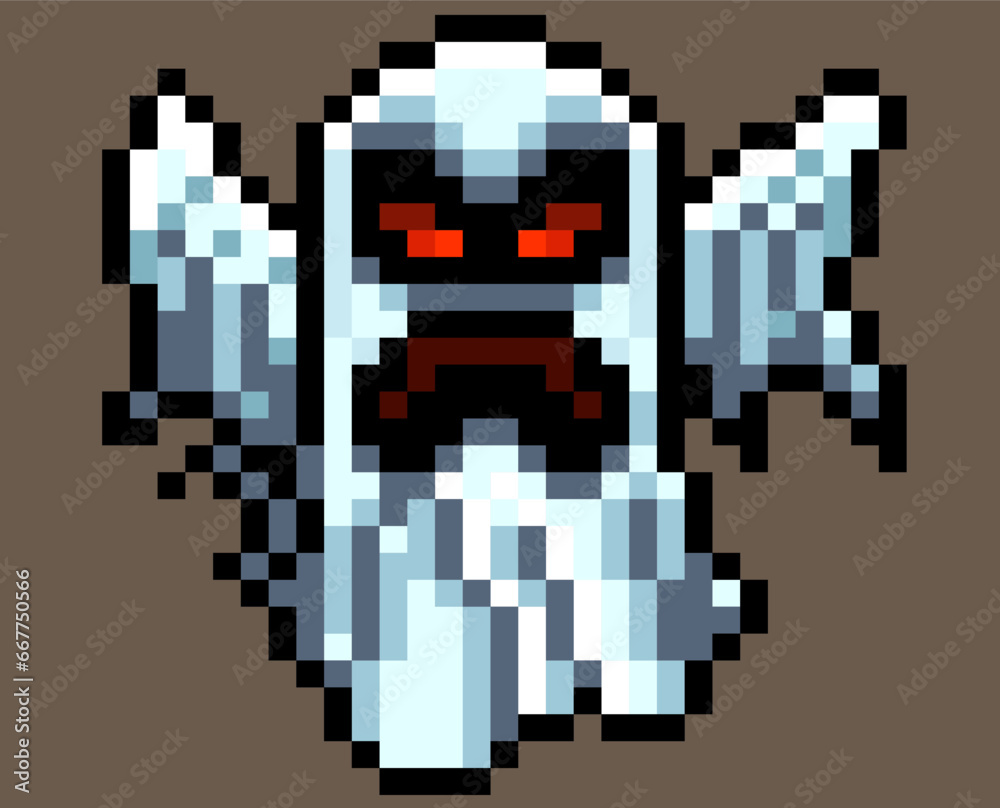 Scary Ghost Pixel Art 8 bit Vector Format Halloween Pixel Art scary-ghost-pixel-art-8-bit-vector-format-halloween-pixel-art