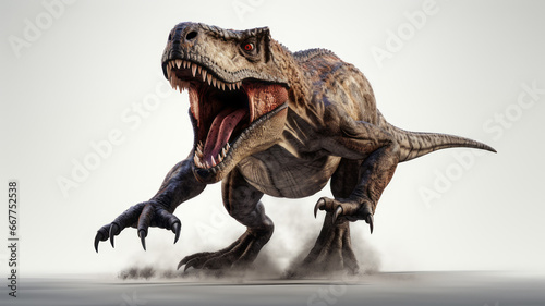 T-Rex Rexy Roar on White Background © Don
