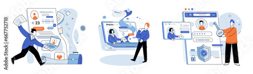 Account login. Vector illustration. The login interface should provide seamless and user-friendly experience Developing secure login system requires expertise in technology and cybersecurity