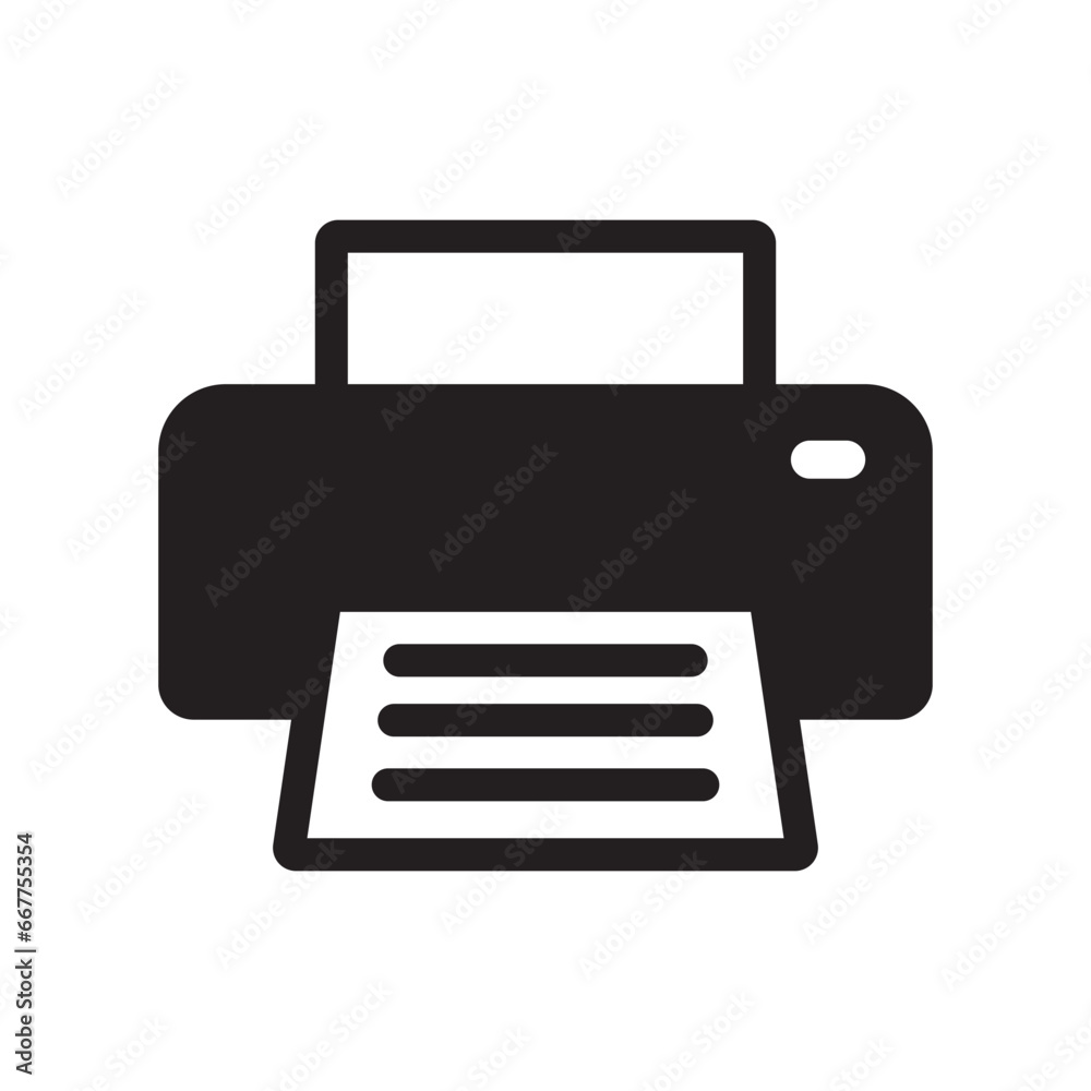 Printer icon on white background. Vector illustration. Printer icon on white background. Vector illustration.