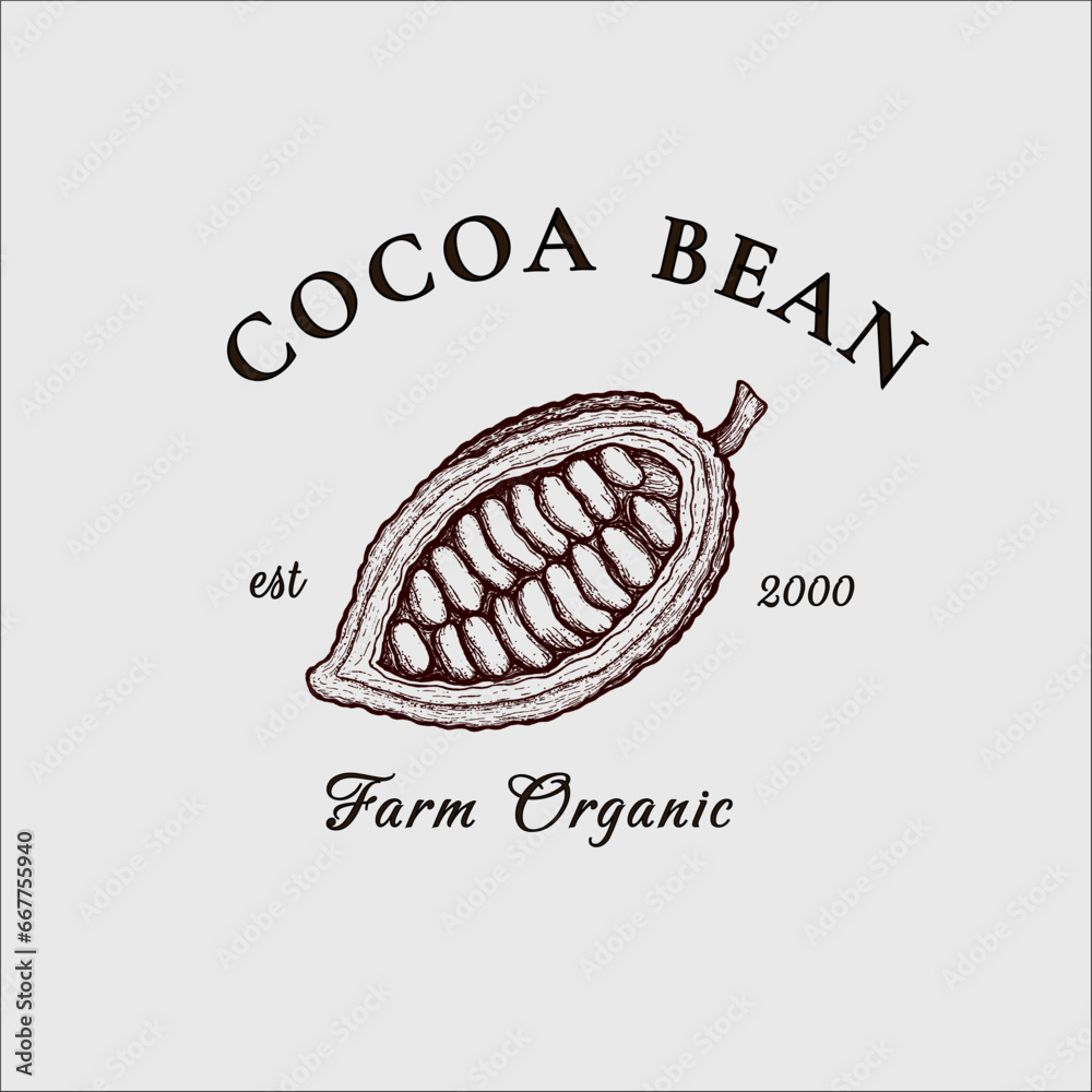 Cocoa logo template. cocoa beans logo design. Cocoa bean sketch. Hand