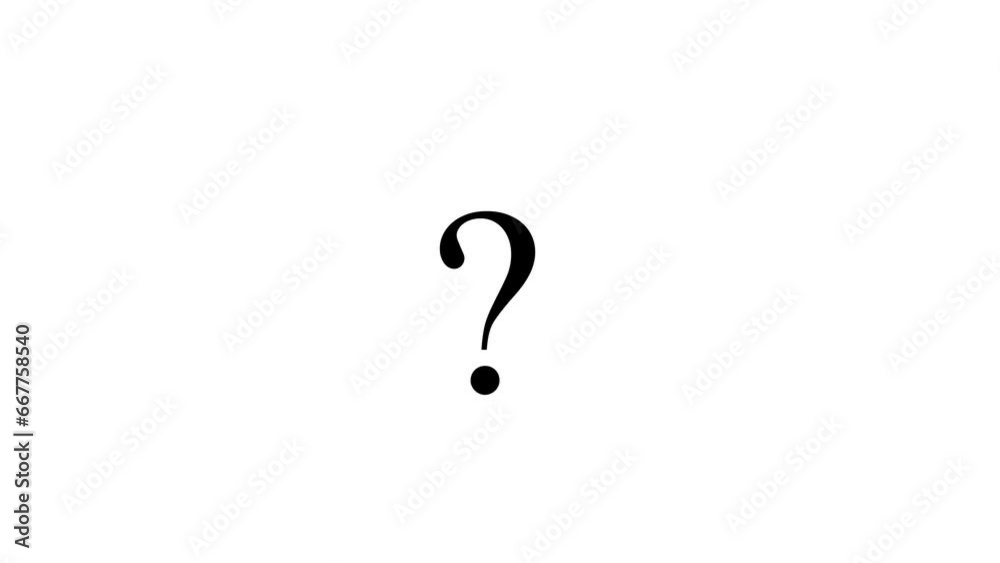 Animated bw question marks. Black and white thin line icon Animated bw question marks. Black and white thin line icon