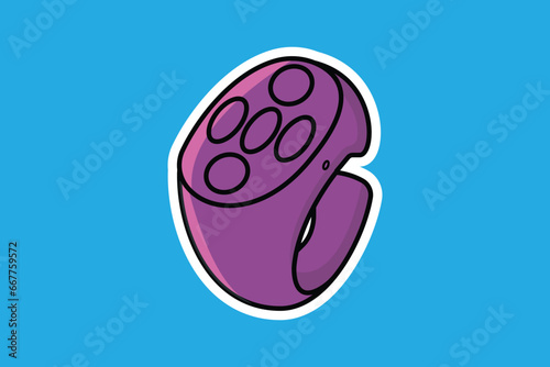 Game Console Device Sticker vector illustration. Technology gaming objects icon concept. Game controller or game console sticker vector design. Gaming mascot logo.