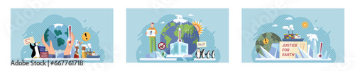 Climate change. Save the planet. Vector illustration On World Environment Day, lets reflect on our impact on planet Promoting sustainability clead to positive changes in global warming trends